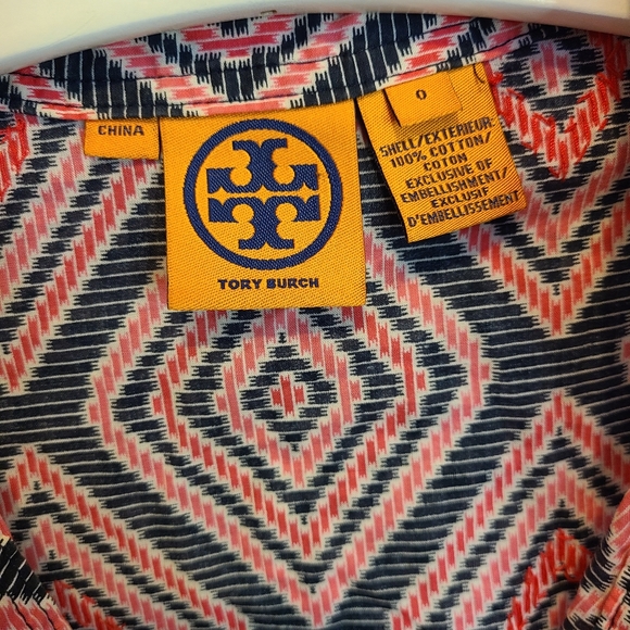 Tory Burch "Stephanie" Geometric Aztec Tunic Blouse Size 0 - Picture 5 of 9